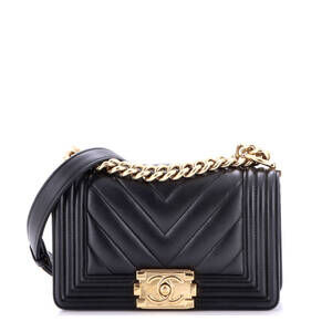 Chanel Small Boy Flap Bag Chevron Lambskin